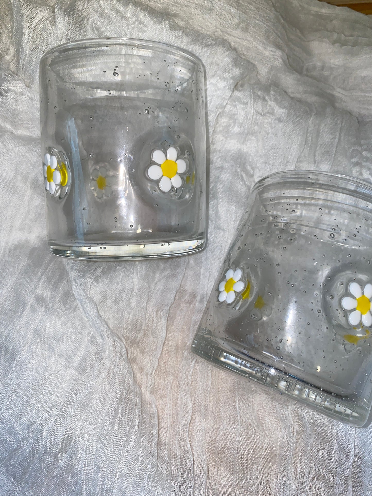 Flower Glass Cup — Set of 2
