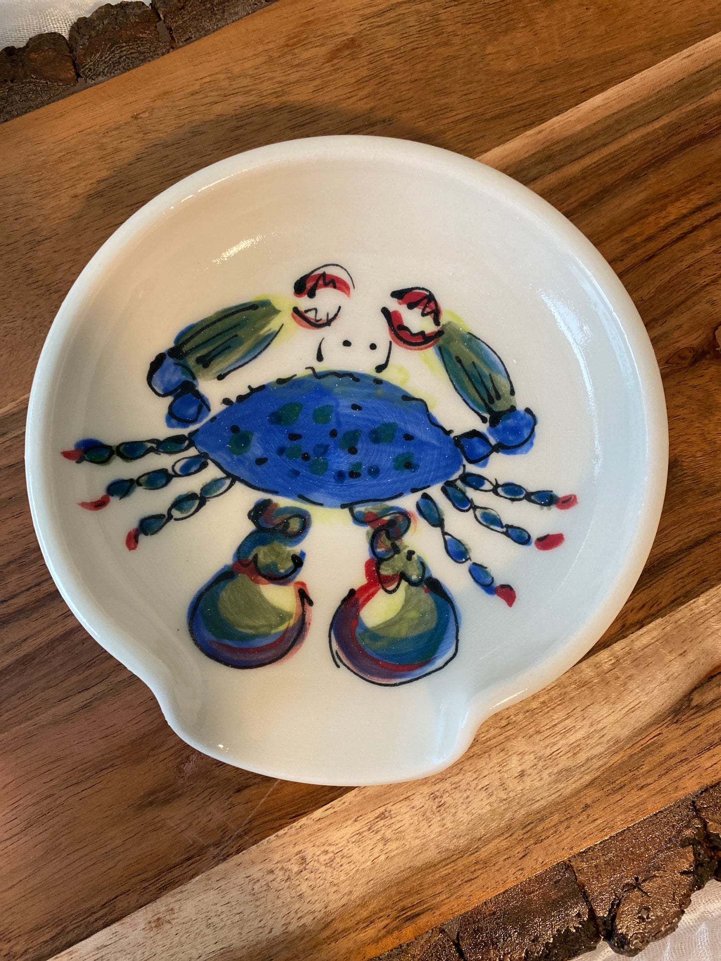 Hand-Painted Crab Spoon Rest