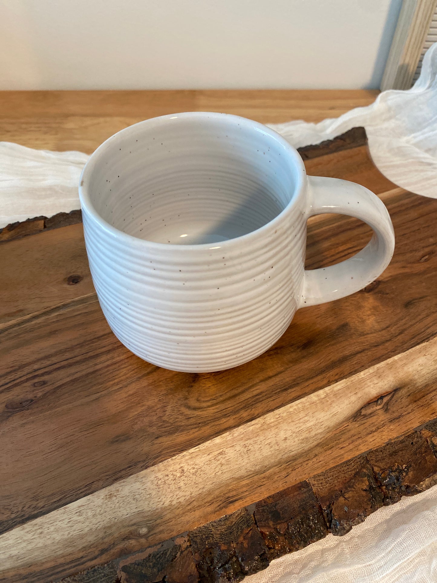 Ribbed Ceramic Coffee Mug