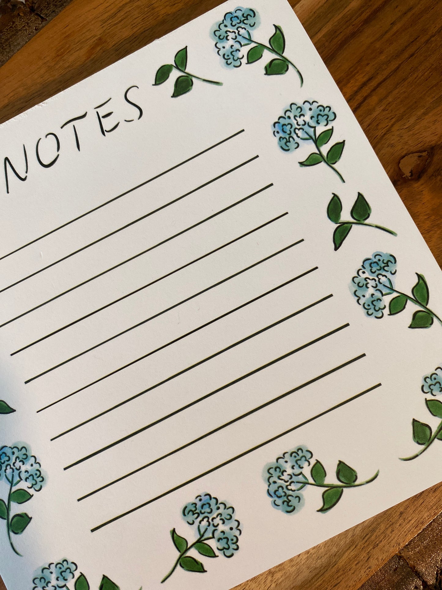 Hydrangea Notepad — 100 Sheets