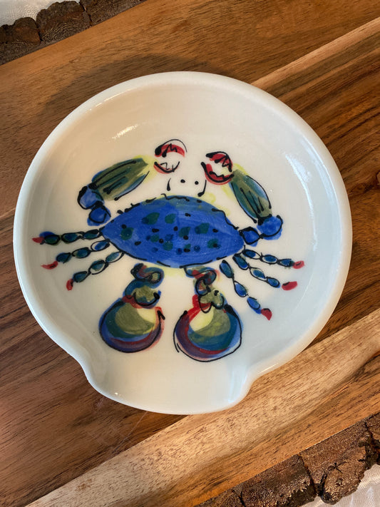 Hand-Painted Crab Spoon Rest