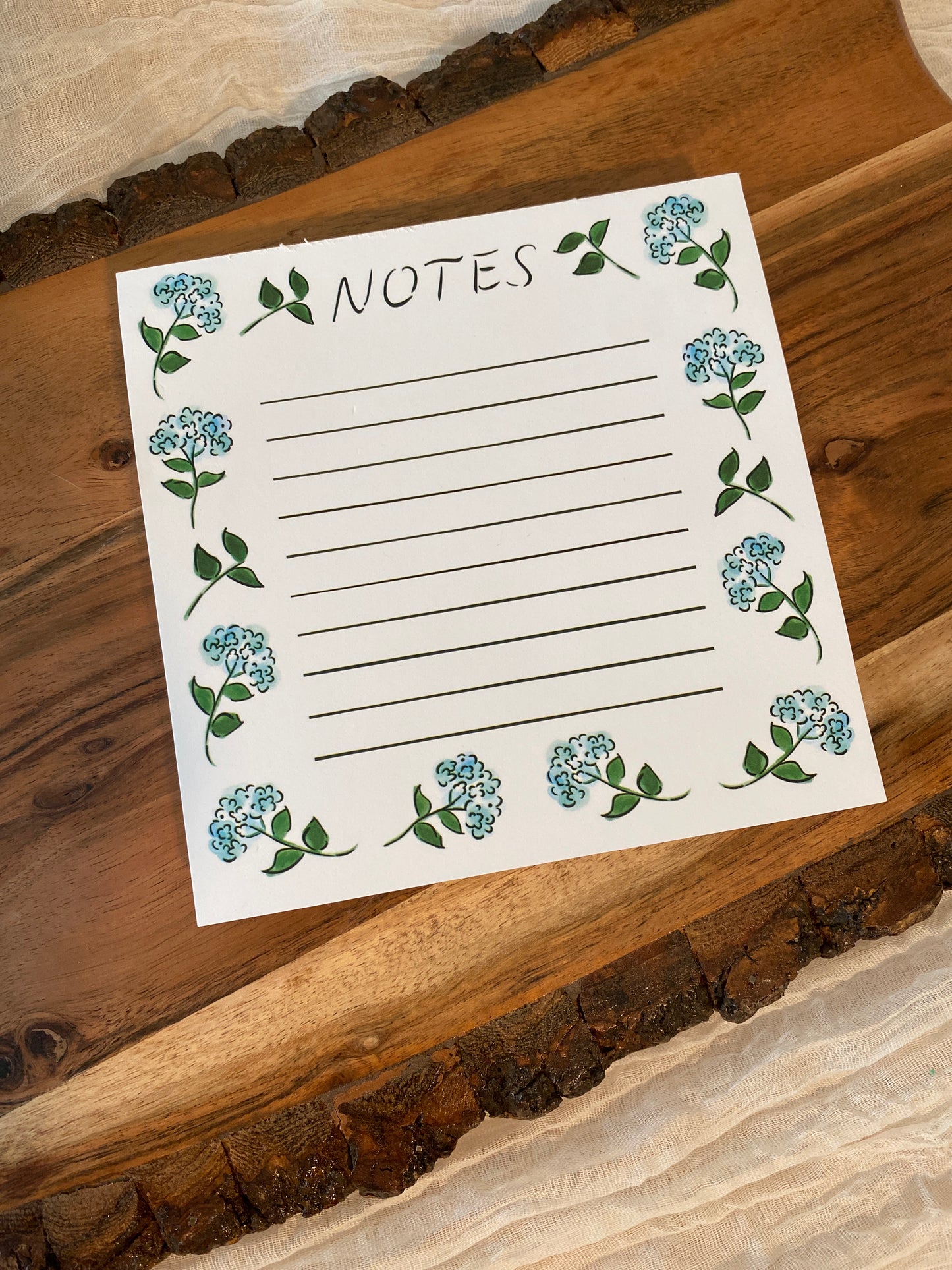 Hydrangea Notepad — 100 Sheets
