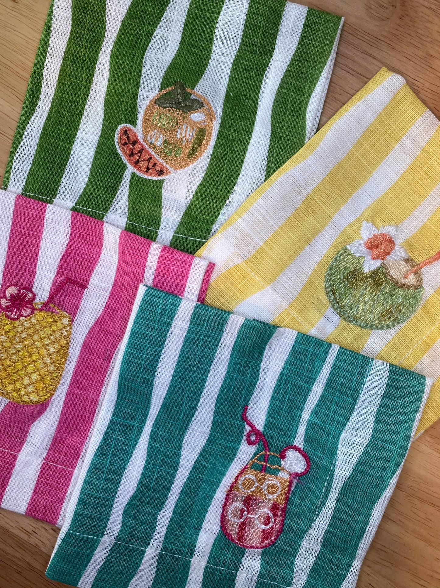 Striped Cocktail napkins — Set of 4