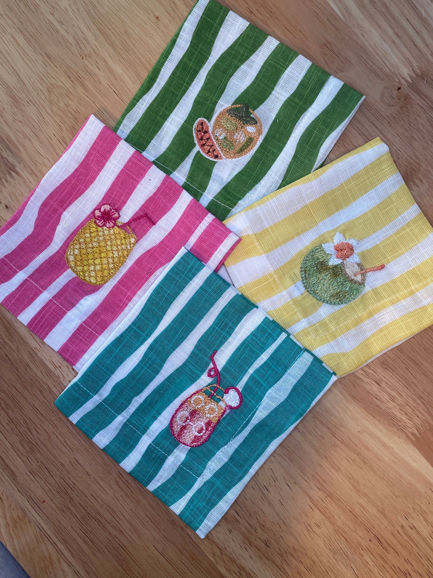 Striped Cocktail napkins — Set of 4