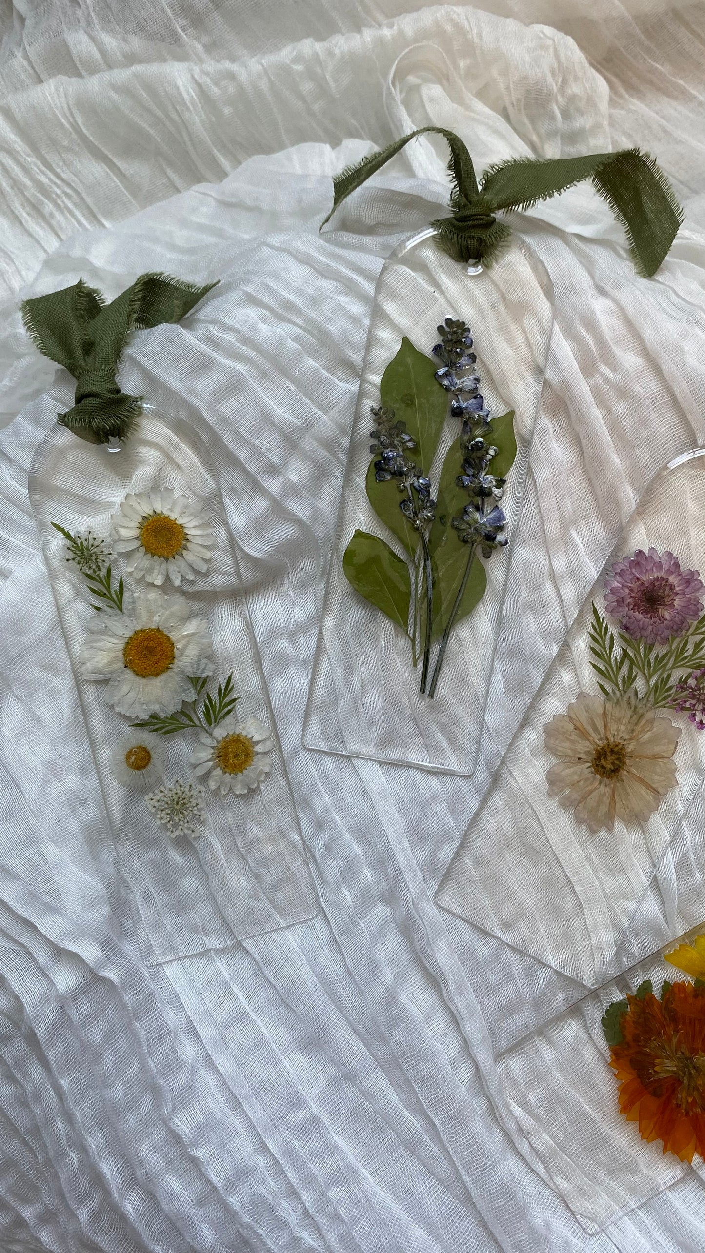 floral resin bookmarks